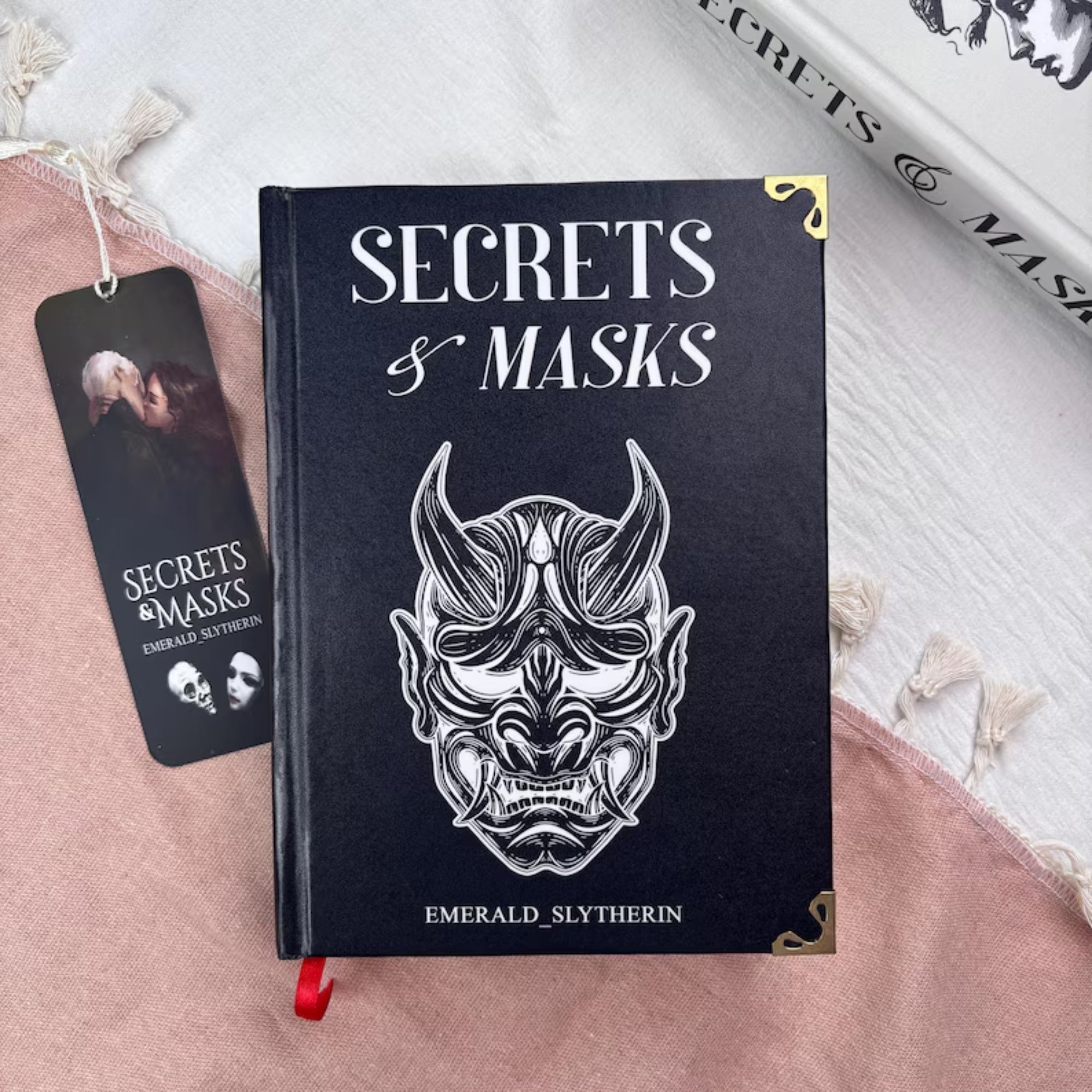 Secrets & Masks Hardcover Journal Set – Emerald Slytherin Edition, Dark Fantasy Illustration Notebook, Magical Art Collectible, Wizard-Themed Gift